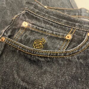 Rocawear Y2K Jeans Men’s 38x32 Black Baggy Wide Leg Denim Hip Hop Skater 90’s